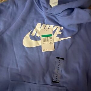 Nike Light Blue Hoodie with White Logo